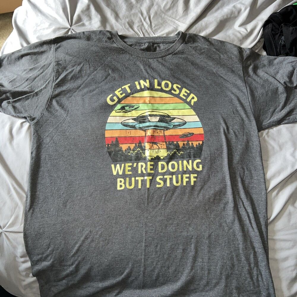 Get In Loser We're Doing Butt Stuff Retro Vintage Mens T-Shirt